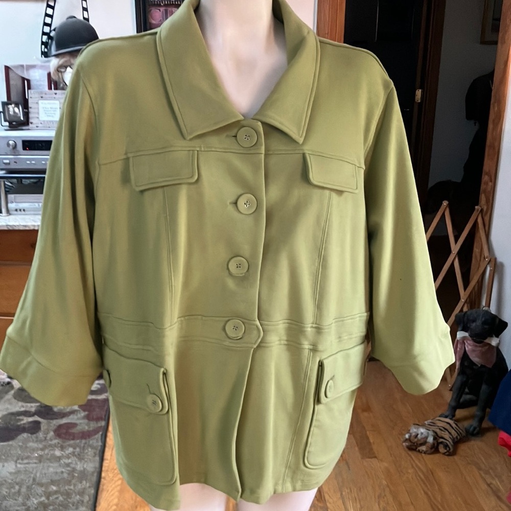 Olive Green Utility Jacket Lightweight Military Style